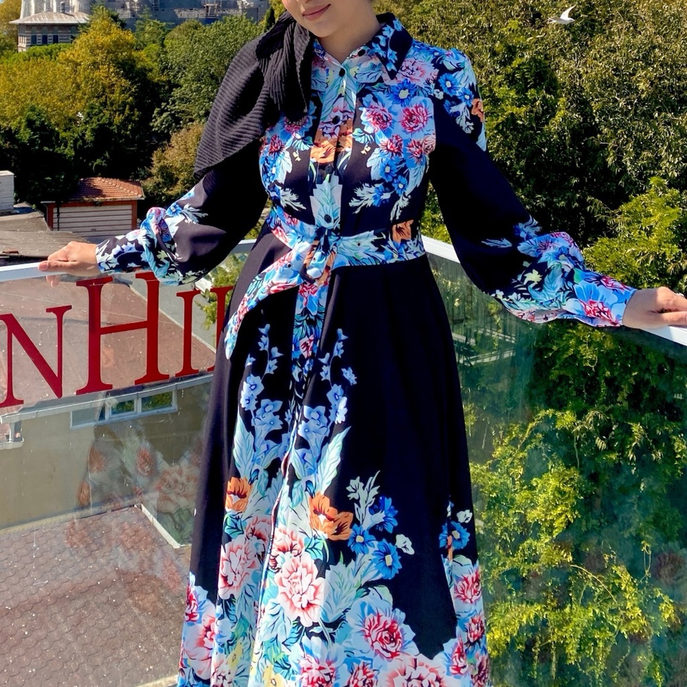 Floral Blue maxi Dress